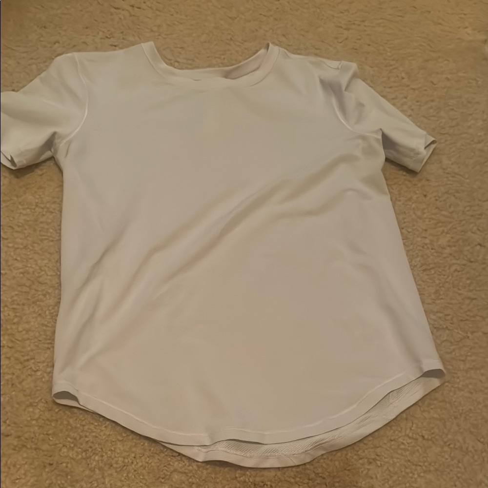 Lululemon Light Gray Sheer-Ish Athletic Top
